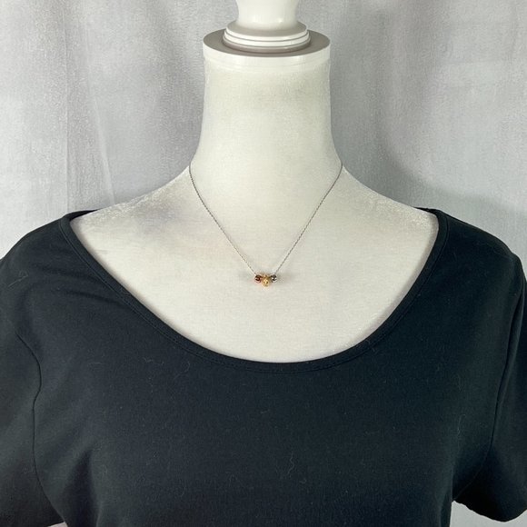 NWT ADORNIA Sterling Silver & 14K Yellow & Rose Gold Tri-Color Rings Nec… - Picture 6 of 6